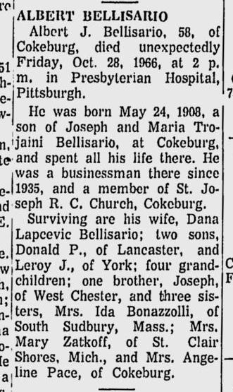 Albert Bellisario obit